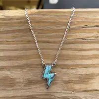 Lightening Bolt Turquoise Necklace